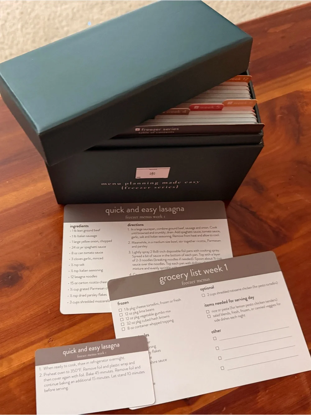 Menu Planning Made Easy Freezer Series Box with freezer cards